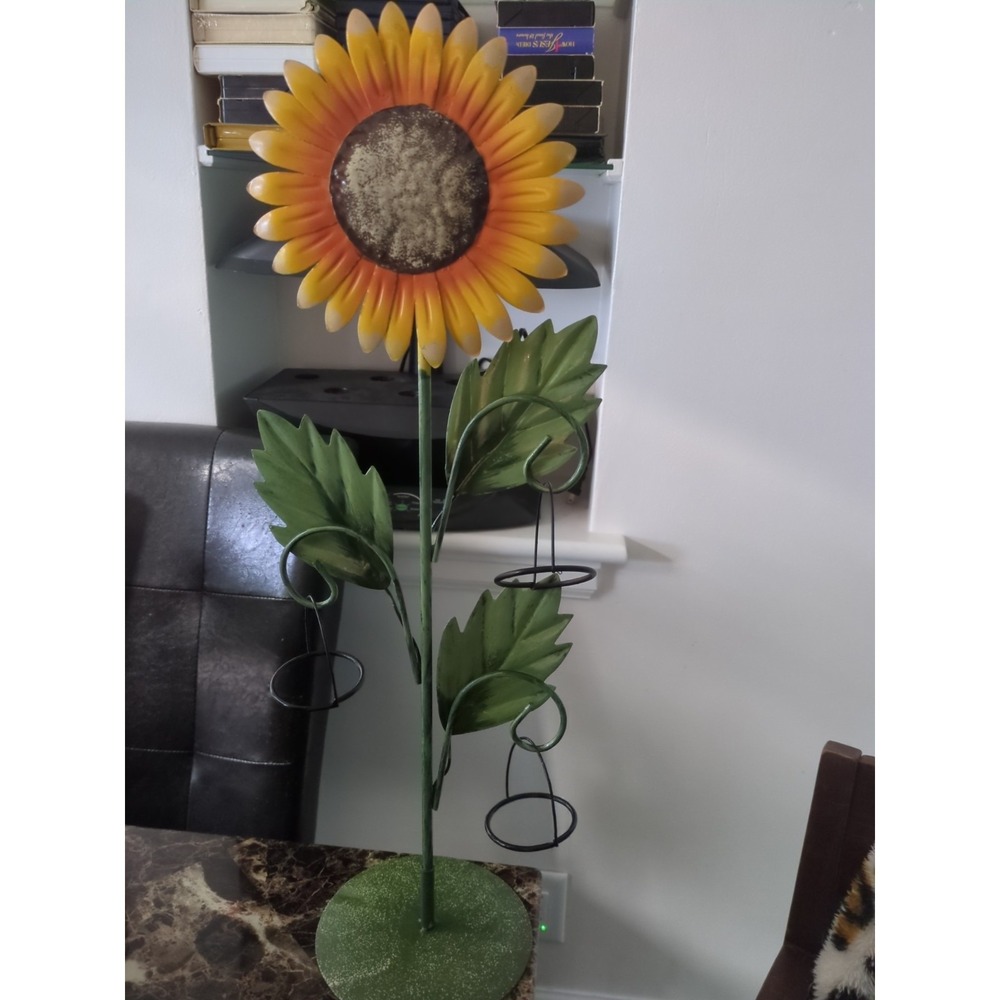 Metal‎ Sunflower Tealight Holder New In Box